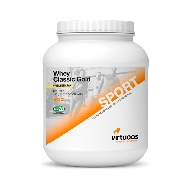 virtuoos pot whey classic gold vanille eiwit supplement
