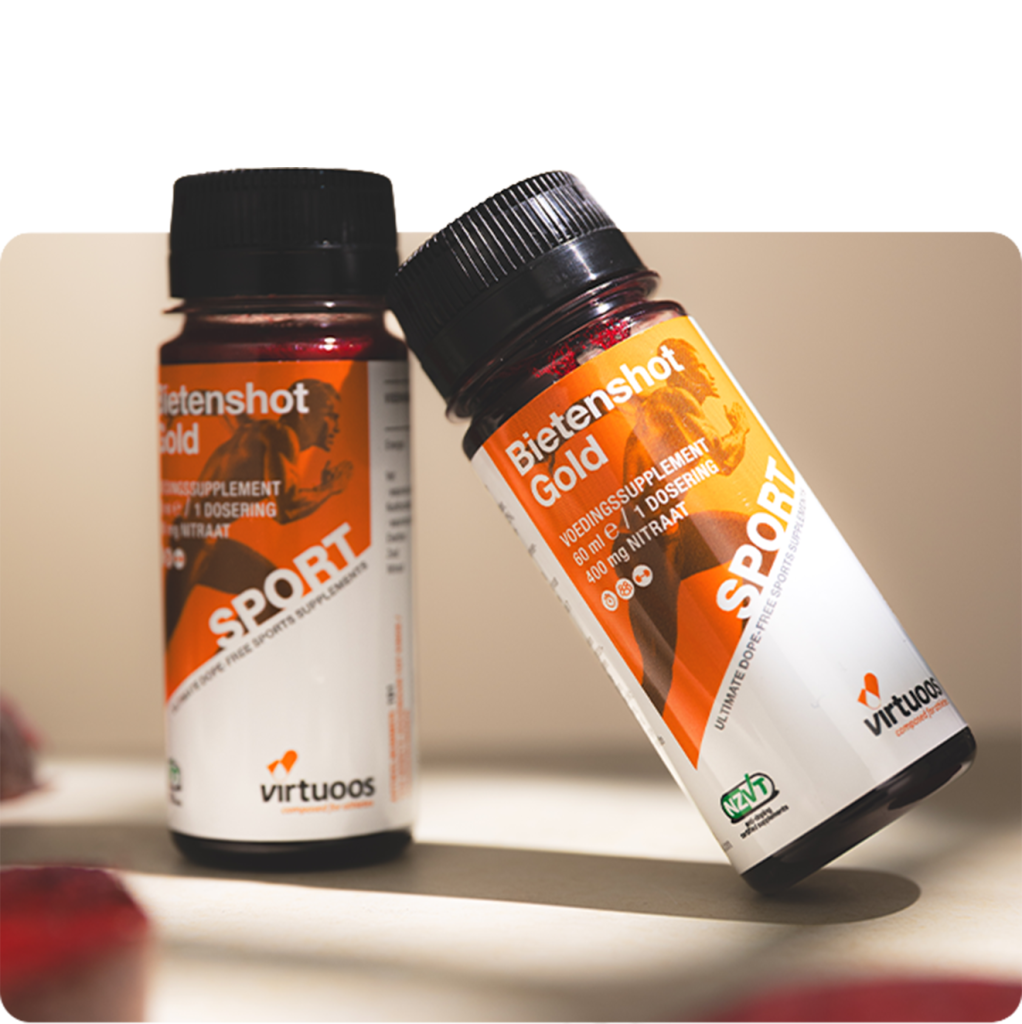 Virtuoos Bietenshot Gold 2 shots close up